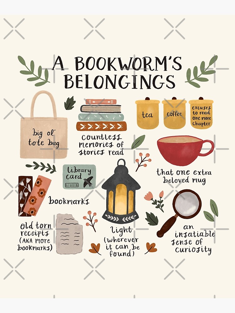 A Bookworm's Belongings by ohjessmarie
