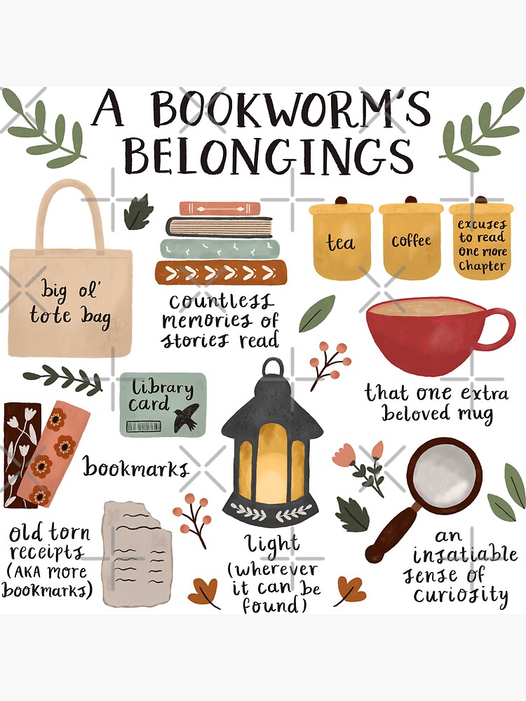 A Bookworm's Belongings by ohjessmarie