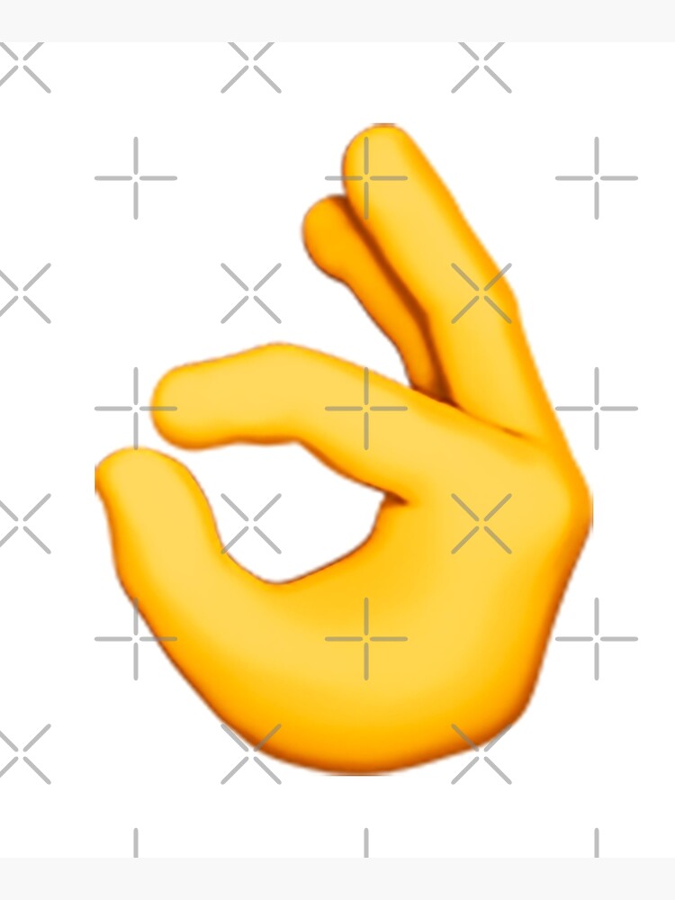 ok-hand-emoji-mounted-print-by-amemestore-redbubble