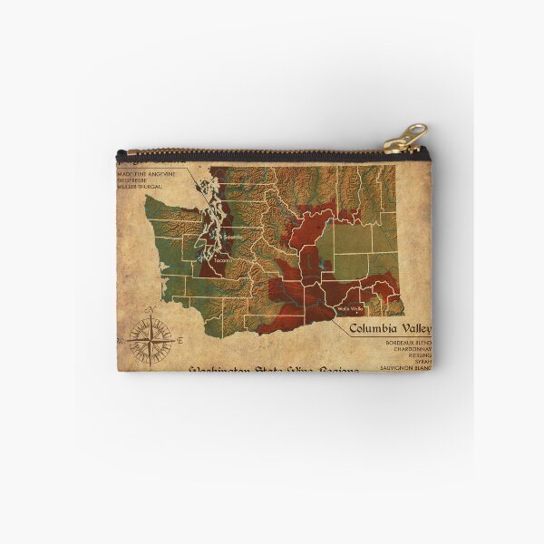 Item preview, Vintage Looking Washington State Wine Region Map designed and sold by ArtisticGoldCC.