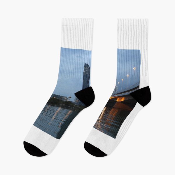 Item preview, Vienna skyline on the Danube river at night designed and sold by goceris.