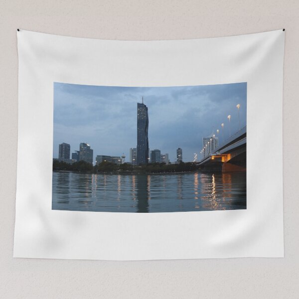 Item preview, Vienna skyline on the Danube river at night designed and sold by goceris.