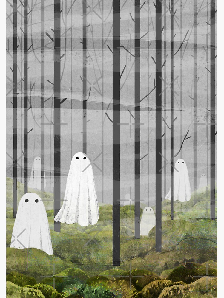 Thumbnail 3 of 3, Sticker, The Woods are full of ghosts designed and sold by katherineblower.