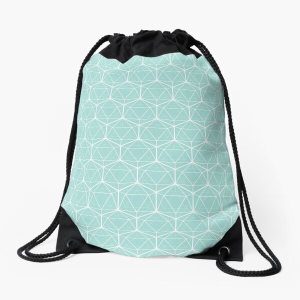 Icosahedron Mint Drawstring Bag