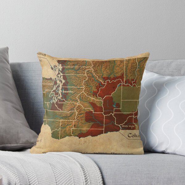 Item preview, Vintage Looking Washington State Wine Region Map designed and sold by ArtisticGoldCC.