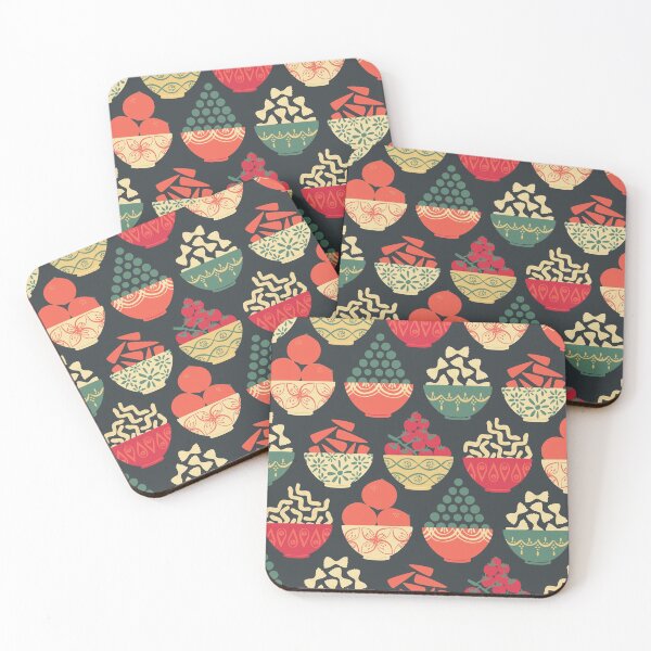 Item preview, Pasta And Veggie Bowls Kitchen Pattern designed and sold by rocketandindigo.