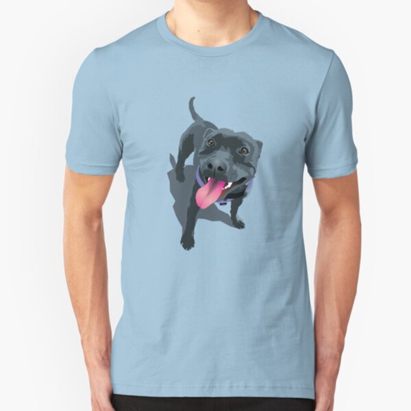 Staffie Dog Aqua Slim Fit T-Shirt