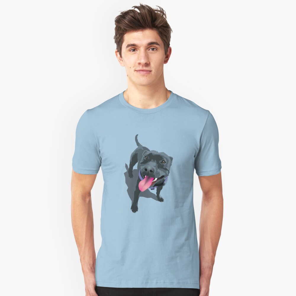 Staffie Dog Aqua Slim Fit T-Shirt