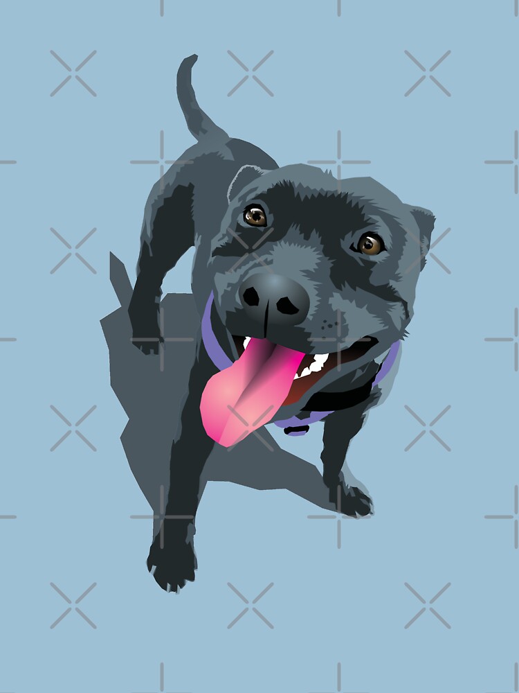 Staffie Dog Aqua by aartytees