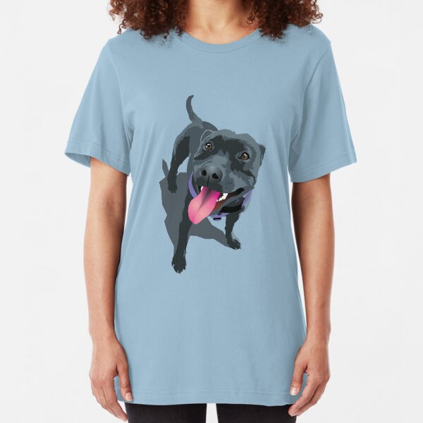Staffie Dog Aqua Slim Fit T-Shirt