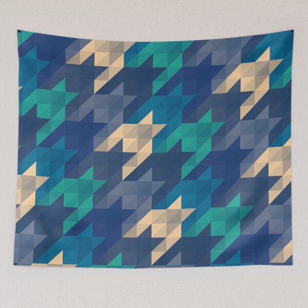 Item preview, Origami houndstooth blues designed and sold by VrijFormaat.