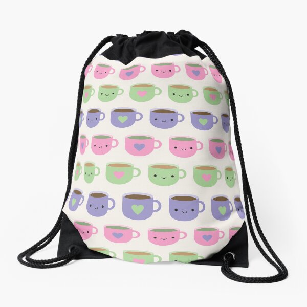 Time For Tea - Kawaii Cup of Tea Drawstring Bag