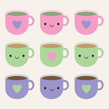 Artwork thumbnail, Time For Tea - Kawaii Cup of Tea by marcelinesmith