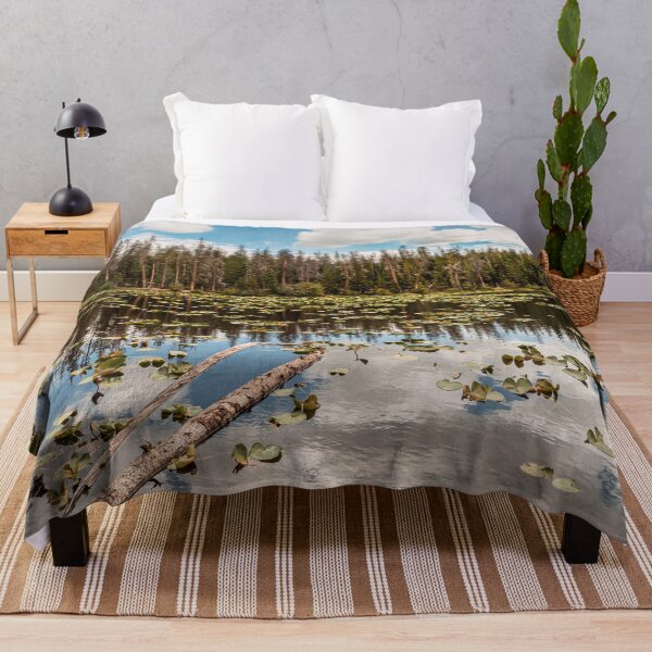 Item preview, Pine Tree Lake Reflection // Natural Light Filter Log in the Water Baby Blue Sky designed and sold by catbyrdcolorado.