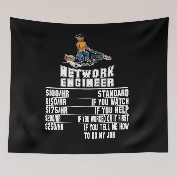 Item preview, Funny Network Engineer IT Hourly Computer Programmer designed and sold by DSWShirts.