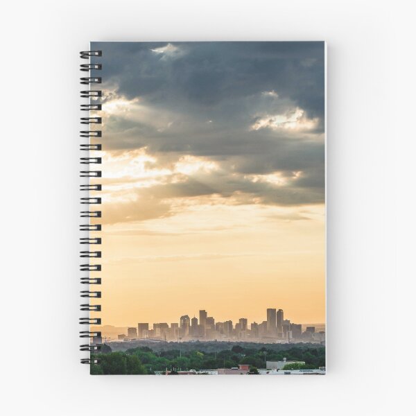 Item preview, Downtown Denver // Vast Orange Yellow Sunset Sky Blue Clouds Skyline designed and sold by catbyrdcolorado.