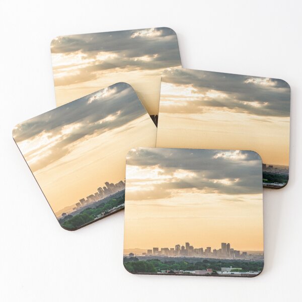 Item preview, Downtown Denver // Vast Orange Yellow Sunset Sky Blue Clouds Skyline designed and sold by catbyrdcolorado.