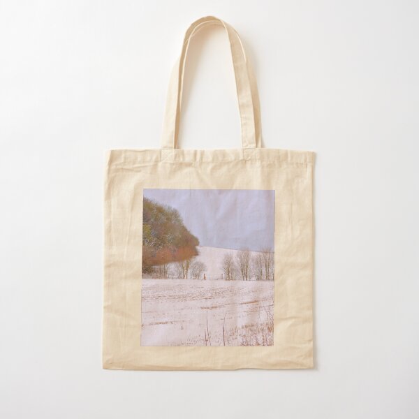 The field gate in winter Cotton Tote Bag
