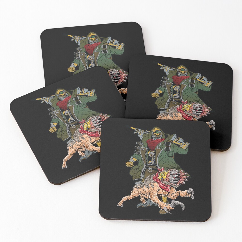 FL4K The Beastmaster With Guard Skag Borderlands 3 Rakk Attack! Coasters (Set of 4)
