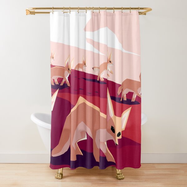 desert foxes on the prowl Shower Curtain