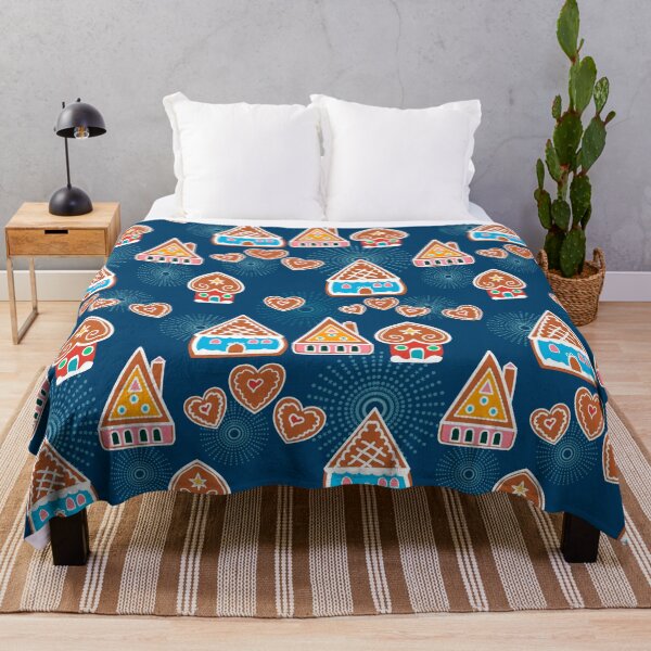 Item preview, Gingerbread Houses on Blue designed and sold by mirimo.