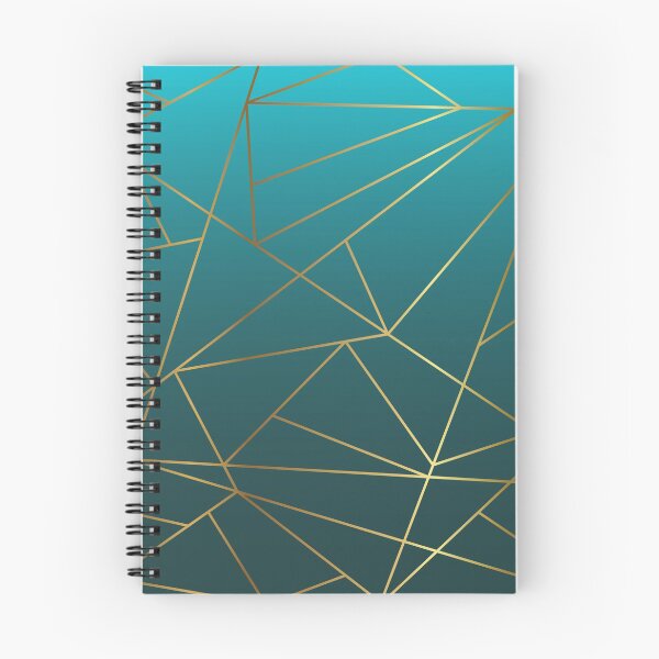Item preview, Teal Ombre and Metallic Gold Geometric Design designed and sold by Ladyfyre.