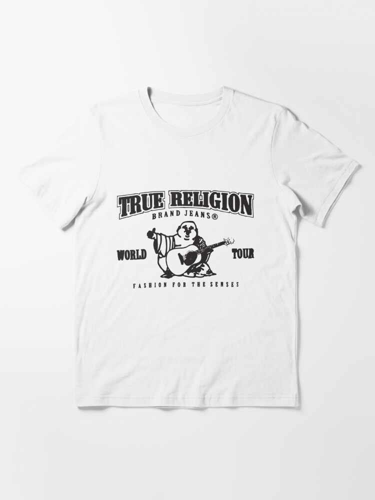 true religion white and red shirt