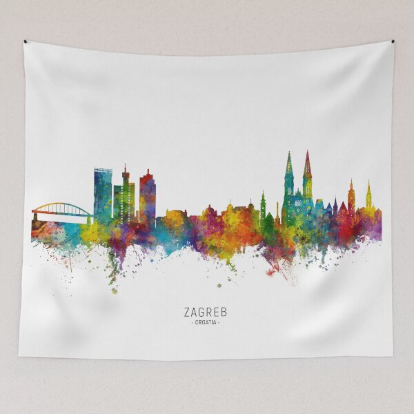 Item preview, Zagreb Croatia Skyline designed and sold by ArtPrints.