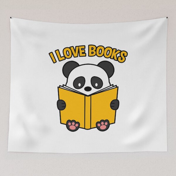 Artikelvorschau, I love books panda entworfen und verkauft von nmdesigns1.