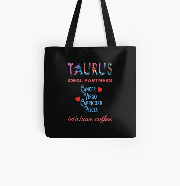 Taurus Ideal Partners All Over Print Tote Bag