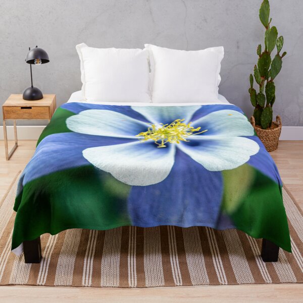 Item preview, Colorado Columbine // States Flower Close up Purplish Blue Petals White and Yellow Accents designed and sold by catbyrdcolorado.
