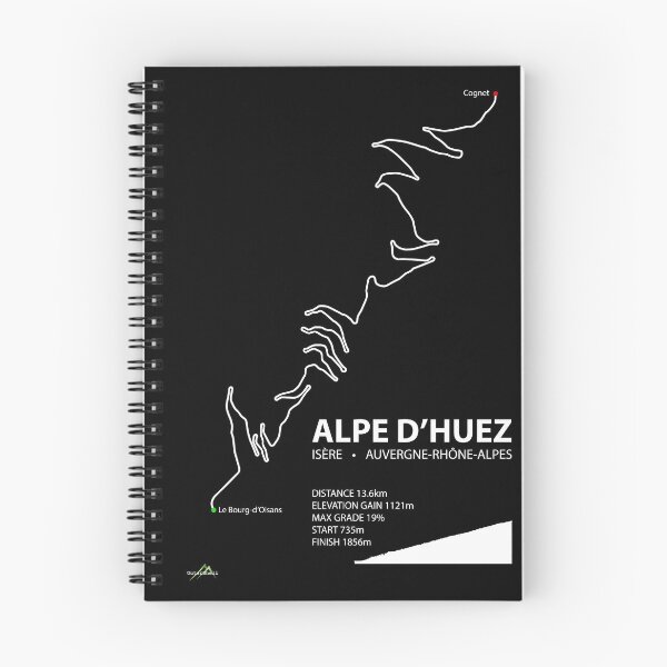 Item preview, Alpe d'Huez, Auvergne-Rhône-Alpes, France Cycling Trail Map Art Print designed and sold by OuterShellUK.