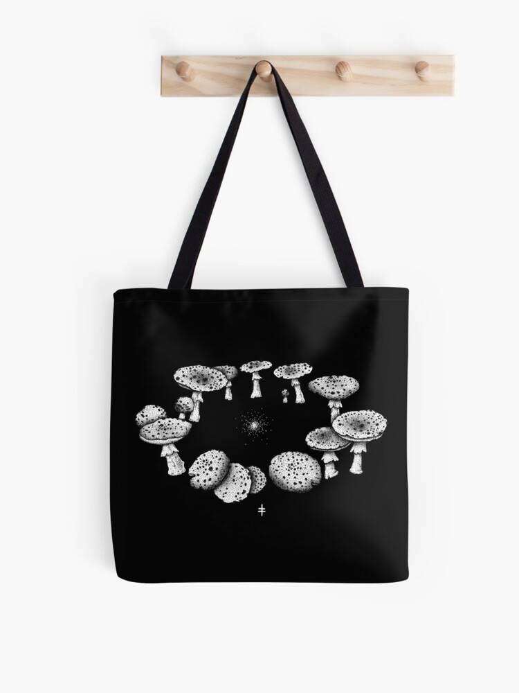 Mushroom Circle Tote Bag - Limited Edition Black – PaperPuffin