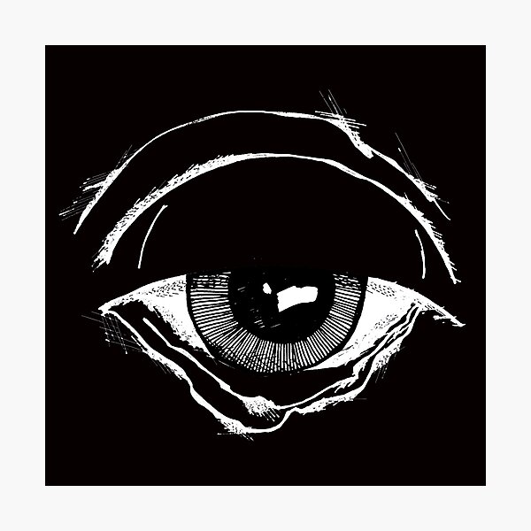 Düsteres Auge eines Reptils ( oder das eines gemeinen alten Mannes...) - Glaube und Wahrheit Fotodruck