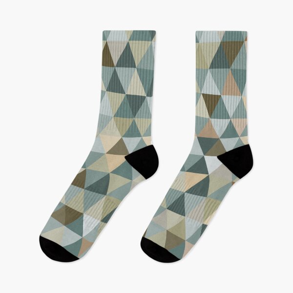 Item preview, Retro Triangles in Blue Green Neutral  designed and sold by BlertaDK.