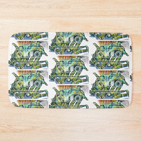 Item preview, pop-art tape cassette robot on fire  designed and sold by Gammaraybots.