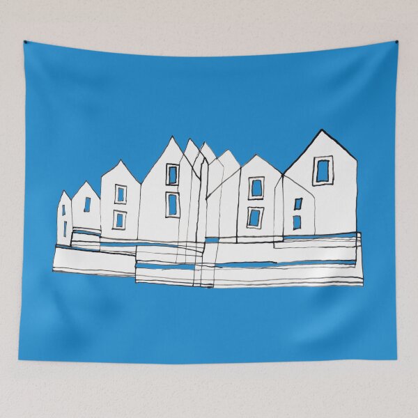 Item preview, Group Houses on Blue Board designed and sold by Istvan Ocztos.