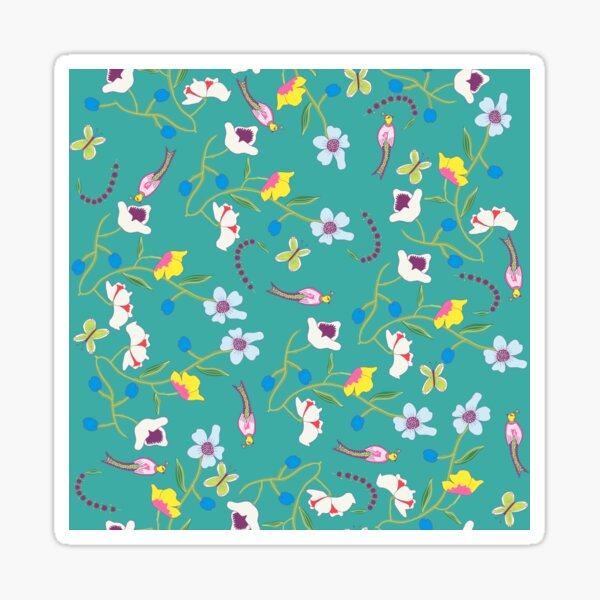 Chintzy Teal Sticker