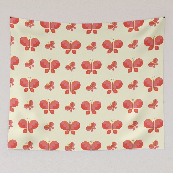 Item preview, Geometric orange retro butterfly vector pattern design.  designed and sold by Limolida.