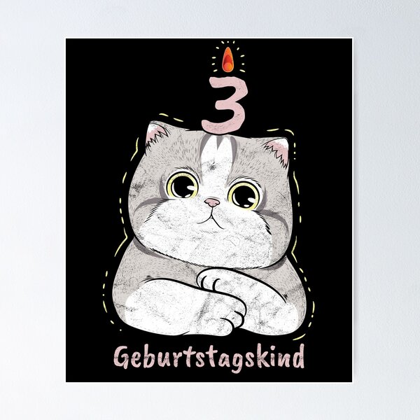 Item preview, 3 years birthday child kittens designed and sold by alexngn.