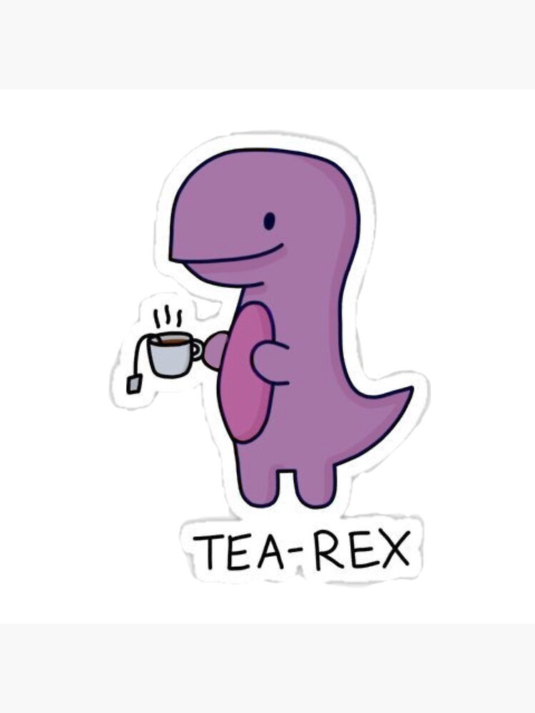 "tea-rex dino sticker" Throw Pillow by pastelbubble123 | Redbubble