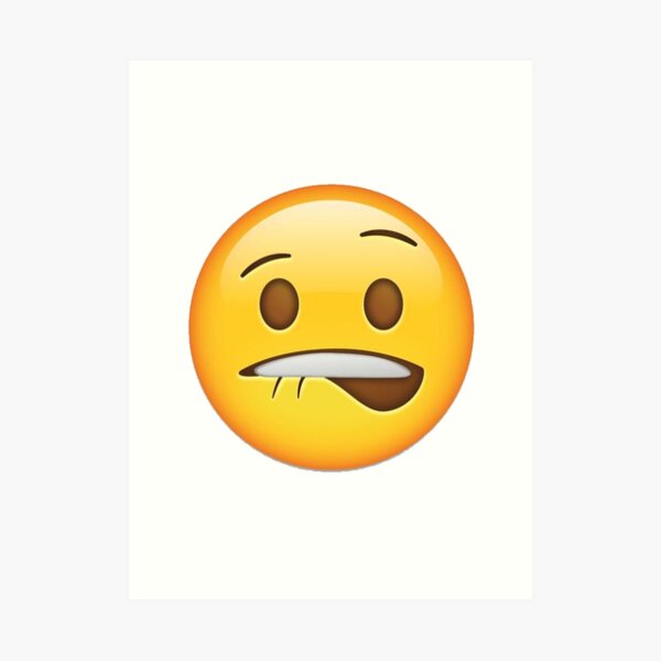 "Lip Bite Emoji" Art Print by donbass | Redbubble