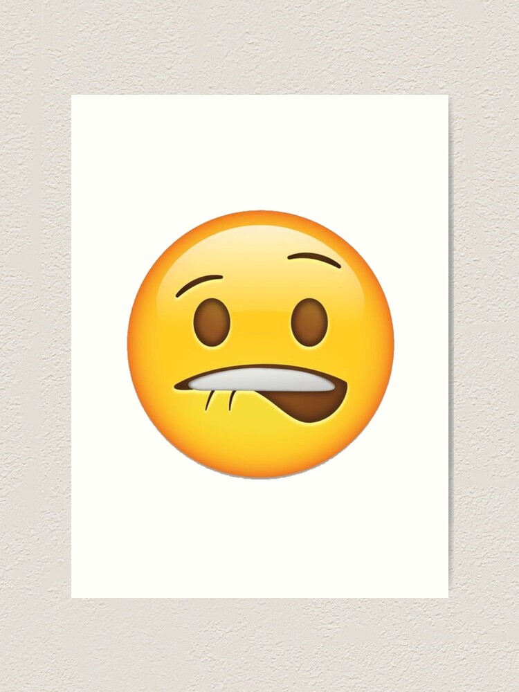 Lip Bite Emoji | Art Print