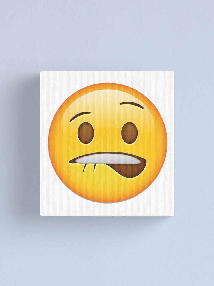 Lip Bite Emoji | Framed Art Print