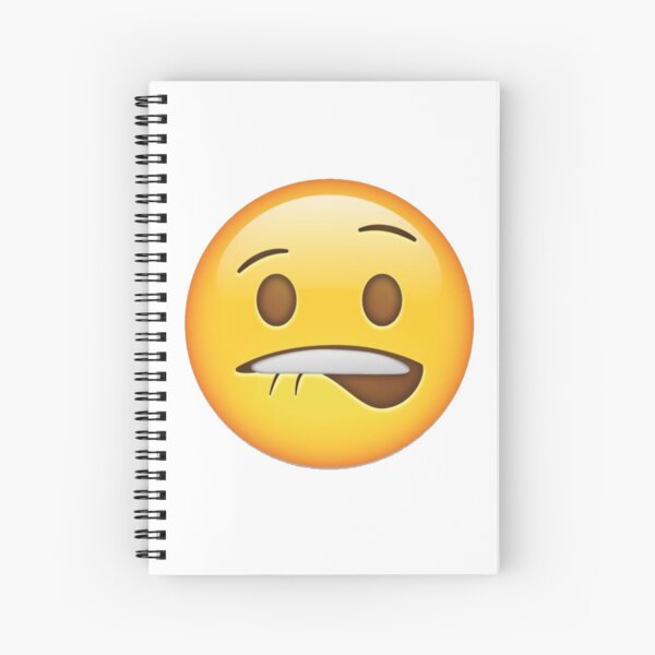 "Lip Bite Emoji" Spiral Notebook by donbass | Redbubble