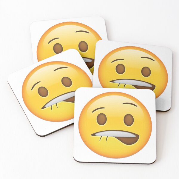 "Lip Bite Emoji" Coasters (Set of 4) by donbass | Redbubble