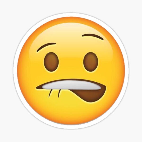 "Lip Bite Emoji" Sticker by donbass | Redbubble