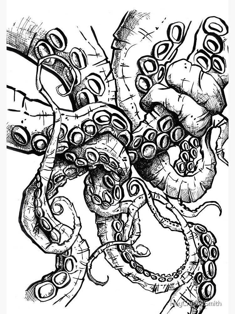 Cuaderno de espiral «Esquema de tinta de tentáculos de pulpo en blanco y negro» de Cuaderno de espiral «Esquema de tinta de tentáculos de pulpo en blanco y negro» de