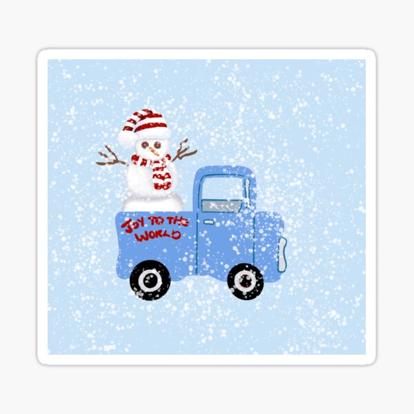 Snowman in the snow riding past my house... Sticker