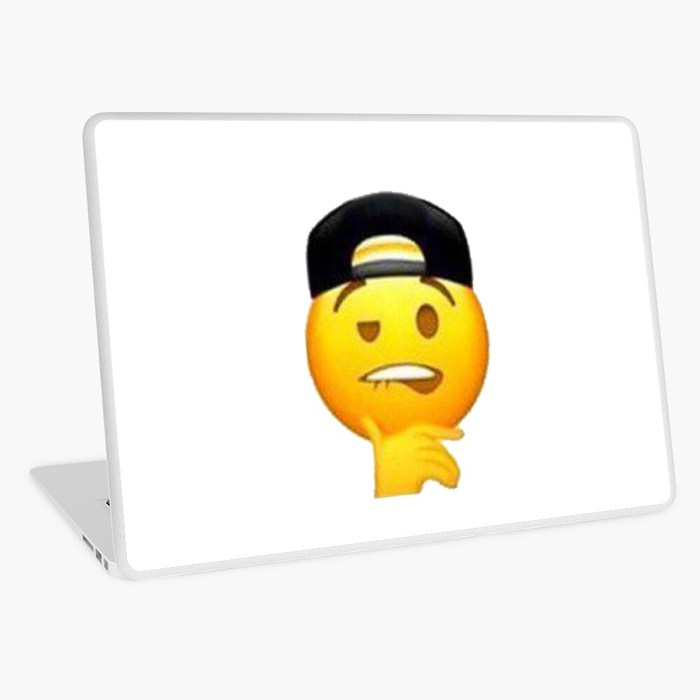 "Baseball Cap Lip Bite Emoji" Laptop Skin for Sale by donbass | Redbubble